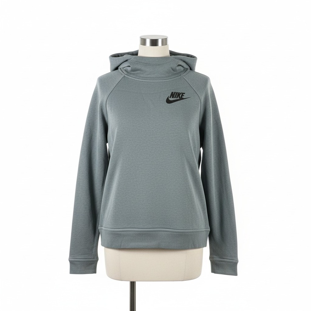 Nike 804346 Men's Long Sleeve Fleece Pullover Hoodie, Dark Grey Heather - L
